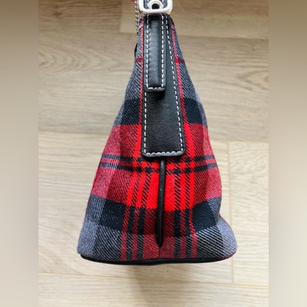 Coach Tartan Plaid Wool Leather Demi Bag Hampton Vintage Y2K Small 8326 - Picture 6 of 13